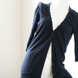 JOIE Cashmere 3/4 Sleeve Cardigan in Caviar - Size Small